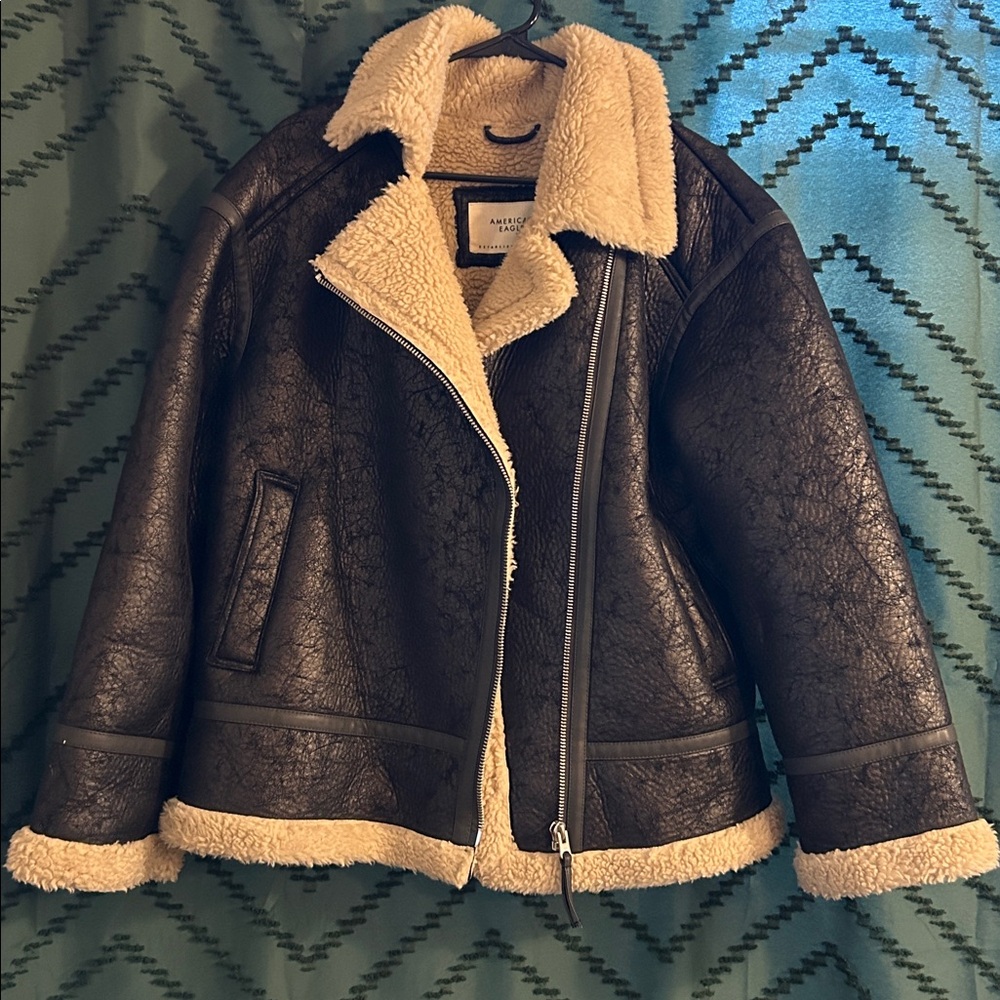 American Eagle Outfitters Vintage Shearling Moto Jacket